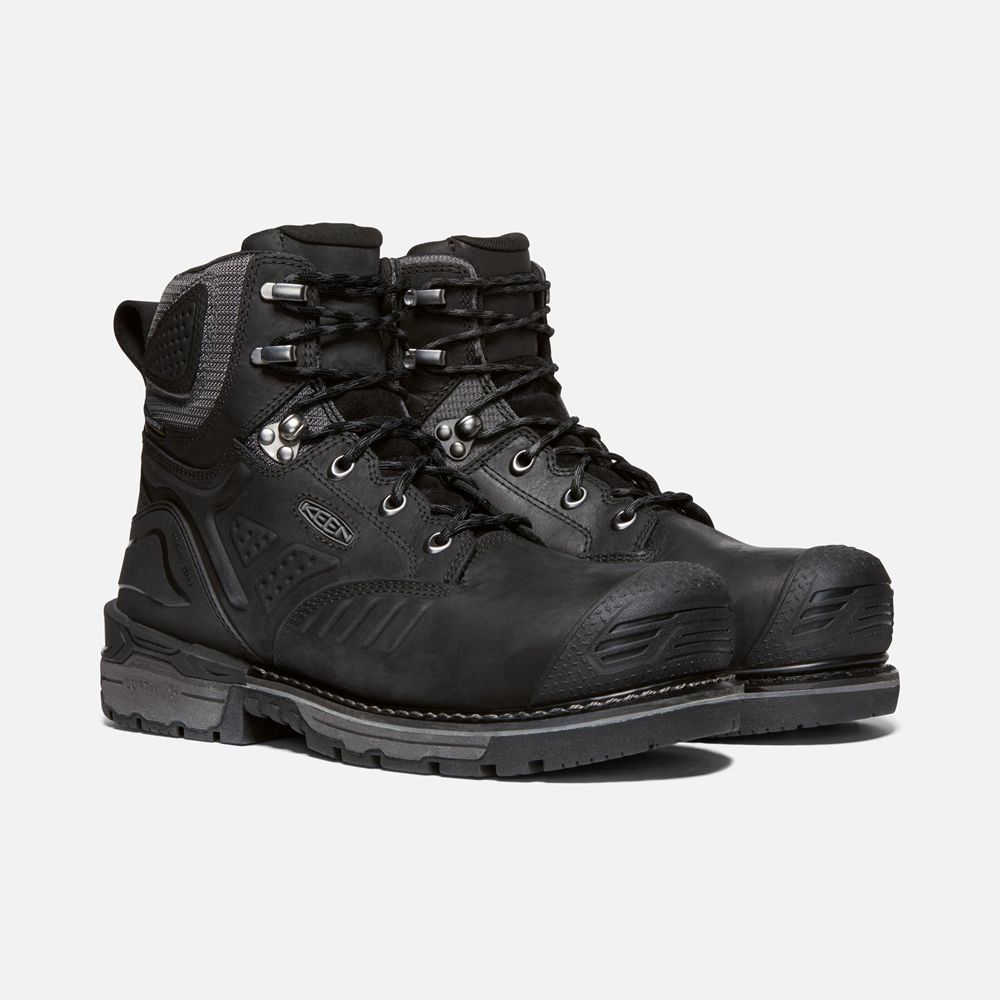 Botte de Travail Keen Homme Noir | Philadelphia 6\" Waterproof (Carbon-Fiber Toe) | AZEUL-2816